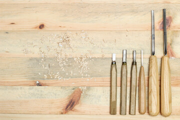 Chisels used in making wooden objects