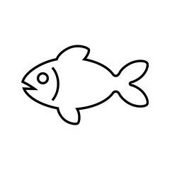 Icono silueta de pescado con lineas en color negro