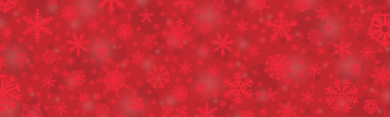 Naklejka na ściany i meble Red christmas background with snowflakes