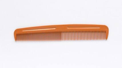 Top view of hair comb isolated on white background.