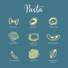 Pasta icon set