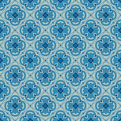 Blue and gray abstract floral pattern background