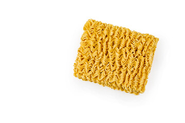 dry instant noodle isolated on white background