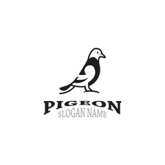 Pigeon logo simple modern bird vector flat black color illustration design template icon