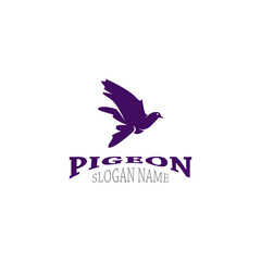 Pigeon logo simple modern bird vector flat black color illustration design template icon