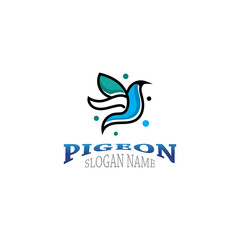 Pigeon logo simple modern bird vector flat black color illustration design template icon