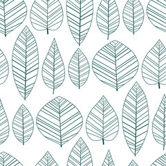Seamless pattern leaves vector illustration