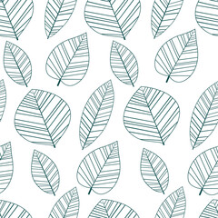 Fototapeta na wymiar Seamless pattern leaves vector illustration