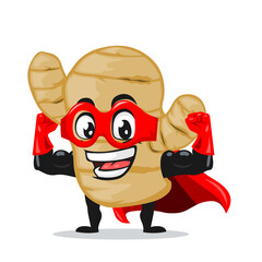 vector illustration of ginger mascot or character wearing super hero costume