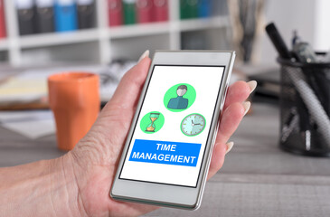 Time management concept on a smartphone