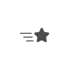 Flying star icon. Simple flat pictogram isolated on white. Vector illustration