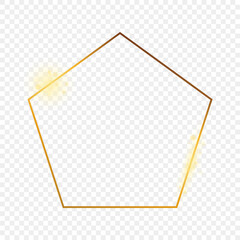 Gold glowing pentagon shape frame