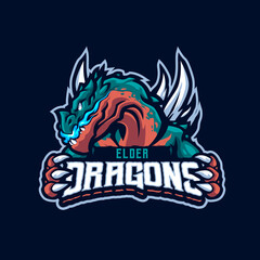 Elder Dragon Mascot logo for esport and sport teamStock 1