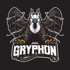 Gryphon Mascot logo for esport and sport team