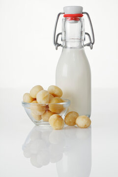 Macadamia nuts and a macadamia drink
