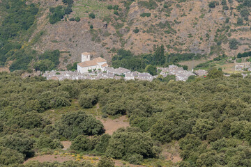 small town on the side of a Sierra Nevada mountain