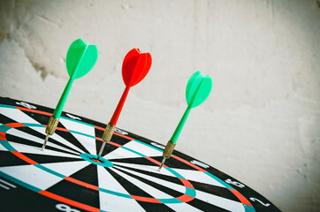 darts on a target