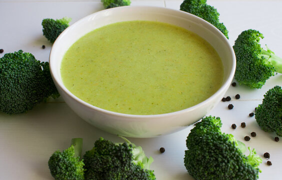 Delicious broccoli soup, healthy food.