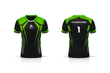 Specification Soccer Sport mockup , Esports Gaming T Shirt Jersey template. mock up uniform . Vector Illustration design