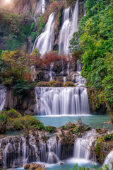 Deep Forest beautiful waterfall at Thi Lo Su, Tak province, Thailand.