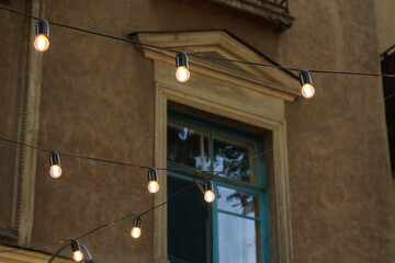 Street lamps in the town