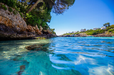 A sunny day in a bay on the Mediterranean Sea.