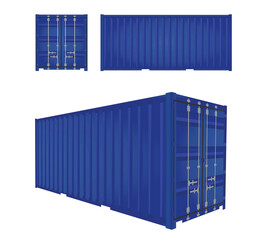 Blue cargo container. vector illustration