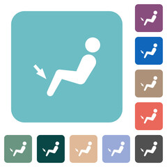 Car air flow direction foot rounded square flat icons