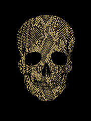 skull print with snake skin texture