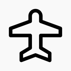 airplane icon vector. flight mode sign for smartphone button interface.