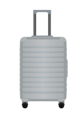 Grey suitcase.  front view. vector illustration
