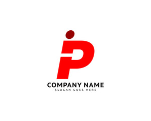 Initial Letter P People Logo Design
