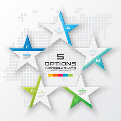 Vector star for infographic,Business concept with 5 options.