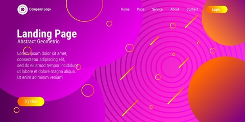 Obraz premium Abstract geometric shape background in orange and purple gradation. Perfectly used for landing pages, websites, banners, posters, events, etc. Vector illustration