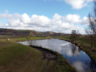 Obraz premium landscape with river and clouds