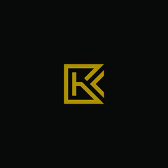 Design a logo or monogram of the letter K for a company initial K lettermark monogram Universal elegant icon. Graphic Alphabet Symbol for Corporate Business Identity. Vector element