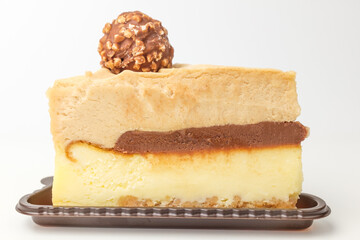 Cheesecake on a white background