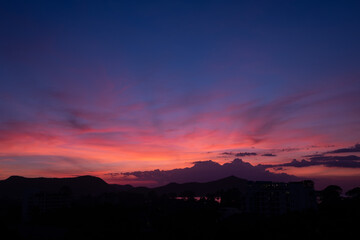 sunset with clouds background, summer time, beautiful sky
