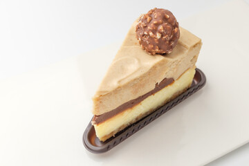 Cheesecake on a white background
