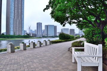 越中島公園遊歩道 永代橋方面