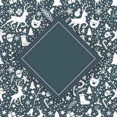 Concept of Christmas background with ornaments. Vector