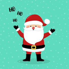 Funny Santa Claus icon. Christmas ornament. Vector