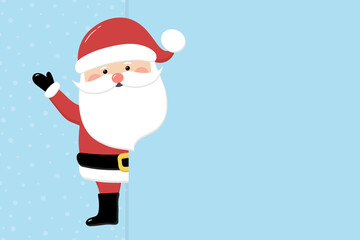 Funny Santa Claus with copyspace. Christmas background. Vector