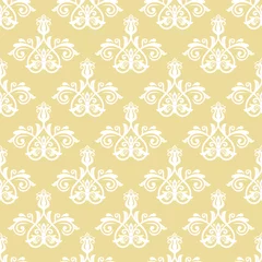 Kussenhoes Classic seamless pattern. Damask orient golen and white ornament. Classic vintage background. Orient ornament for fabric, wallpaper and packaging © Fine Art Studio