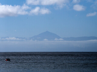 The Teide's volcano seen from Gran Canarias island