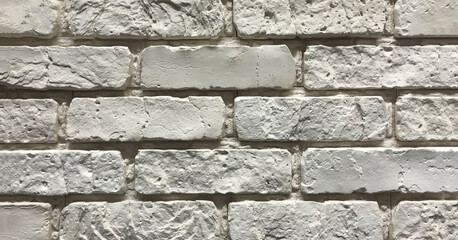 Grey brick wall texture background. Interior design concept with copy space