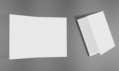 Blank white sheet for mockup and presentation design. 3d illustration.