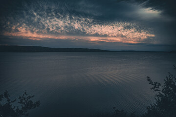 sunset over the lake