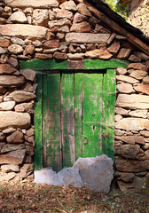 puerta de pueblo de color, 