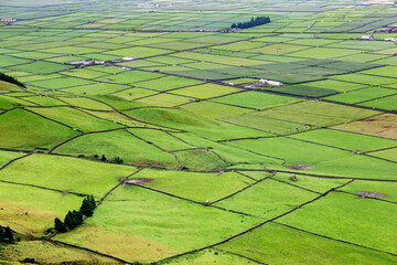 Panorama Ile Terceira aux Açores depuis point de vue Serra do Cume